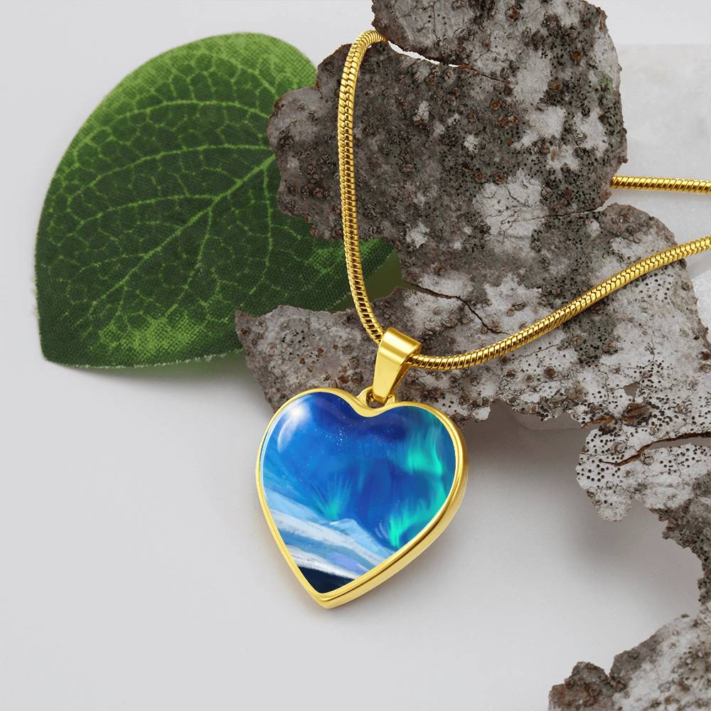 Northern Lights Heart Pendant Necklace