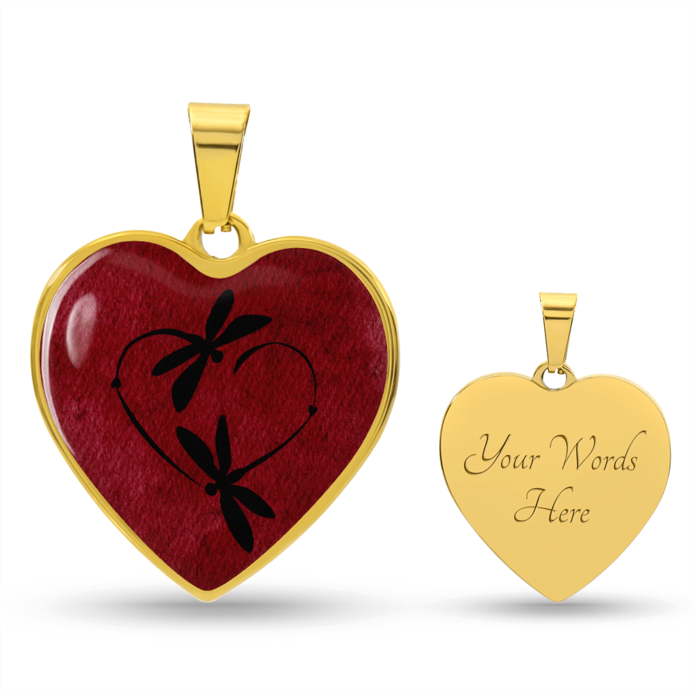 Personalized Firefly Heart Pendant Necklace