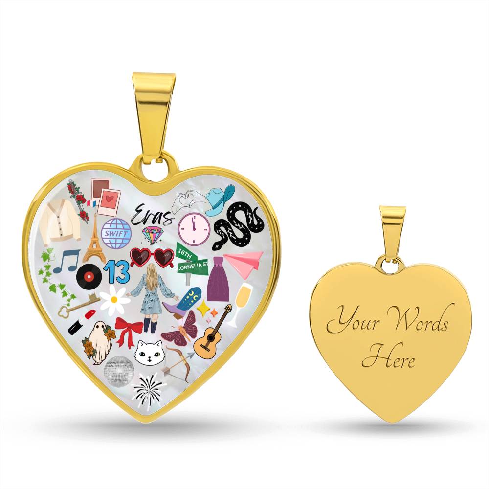 ERAS Heart Pendant Necklace, Gift for Her, Birthday, Holiday, Christmas, Election, Daughter, Girlfriend