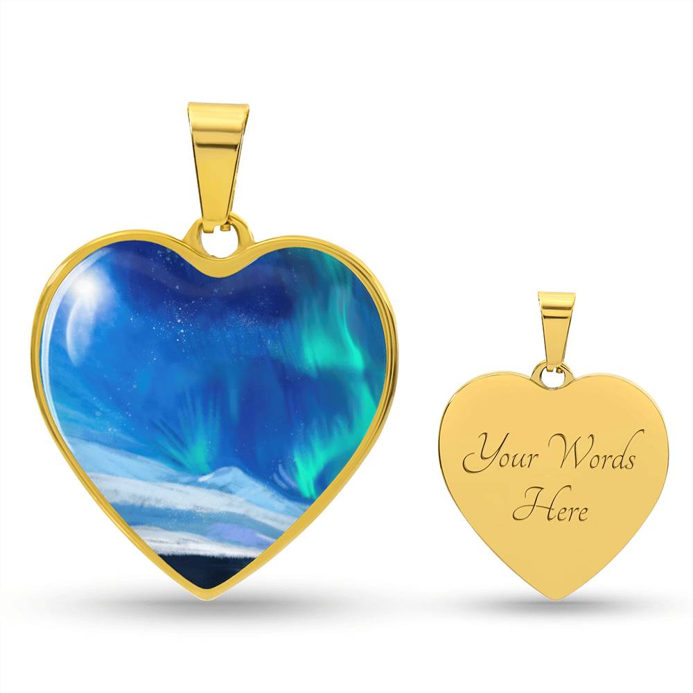 Northern Lights Heart Pendant Necklace