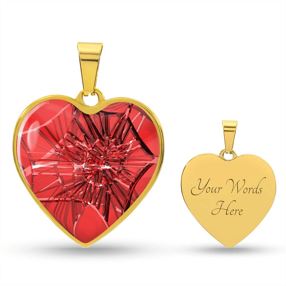 Murano Glass Look Heart Pendant Necklace