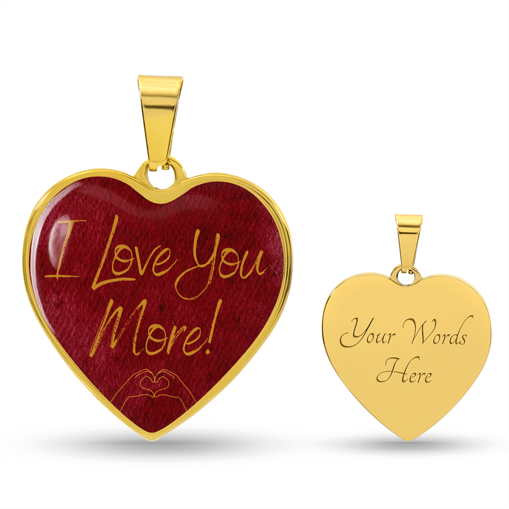 Personalized I Love You More Heart Pendant Necklace