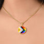 Personalized PRIDE Flag Circle Pendant Necklace
