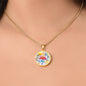 Personalized Namaste Circle Pendant Necklace