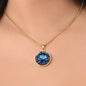 MadamPOTUS47 Blue Lotus & Pearls Harris Election Pendant Necklace