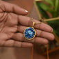 MadamPOTUS47 Blue Lotus & Pearls Harris Election Pendant Necklace