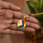 Personalized PRIDE Flag Circle Pendant Necklace