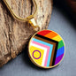 Personalized PRIDE Flag Circle Pendant Necklace