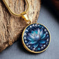 MadamPOTUS47 Blue Lotus & Pearls Harris Election Pendant Necklace
