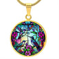 Hummingbird Stained Glass Pendant Necklace