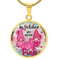 In October We Wear Pink Pendant Necklace