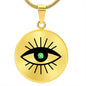 Emerald Color Evil Eye Pendant Necklace
