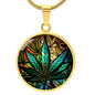 Personalized Weed Faux Sained Glass Pendant Necklace