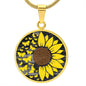 Sunflower & Butterflies Pendant Necklace