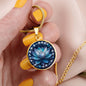 MadamPOTUS47 Blue Lotus & Pearls Harris Election Pendant Necklace