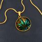 Personalized Weed Faux Sained Glass Pendant Necklace