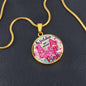 In October We Wear Pink Pendant Necklace