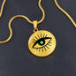 Emerald Color Evil Eye Pendant Necklace