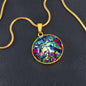 Hummingbird Stained Glass Pendant Necklace