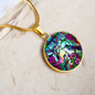 Hummingbird Stained Glass Pendant Necklace