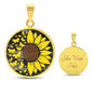 Sunflower & Butterflies Pendant Necklace