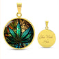 Personalized Weed Faux Sained Glass Pendant Necklace