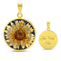 You Are My Sunshine Sunflower Pendant Necklace