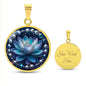 MadamPOTUS47 Blue Lotus & Pearls Harris Election Pendant Necklace