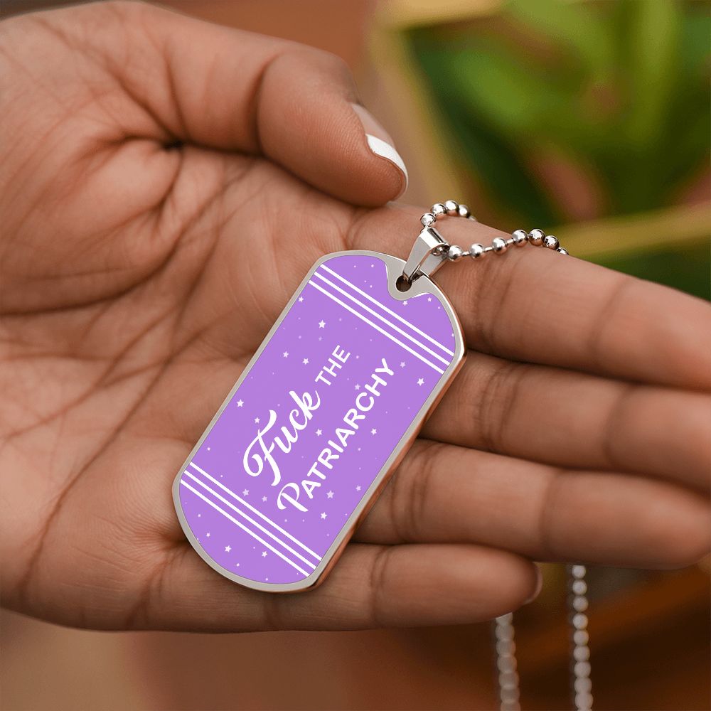Fuck The Patriarchy Dog ag Necklace