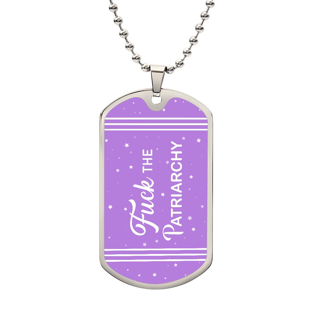 Fuck The Patriarchy Dog ag Necklace