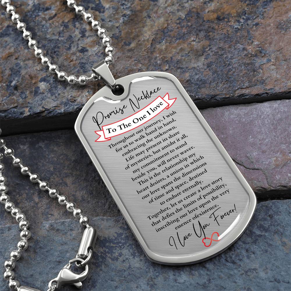 Personalized Promise Necklace Dog Tag for Him