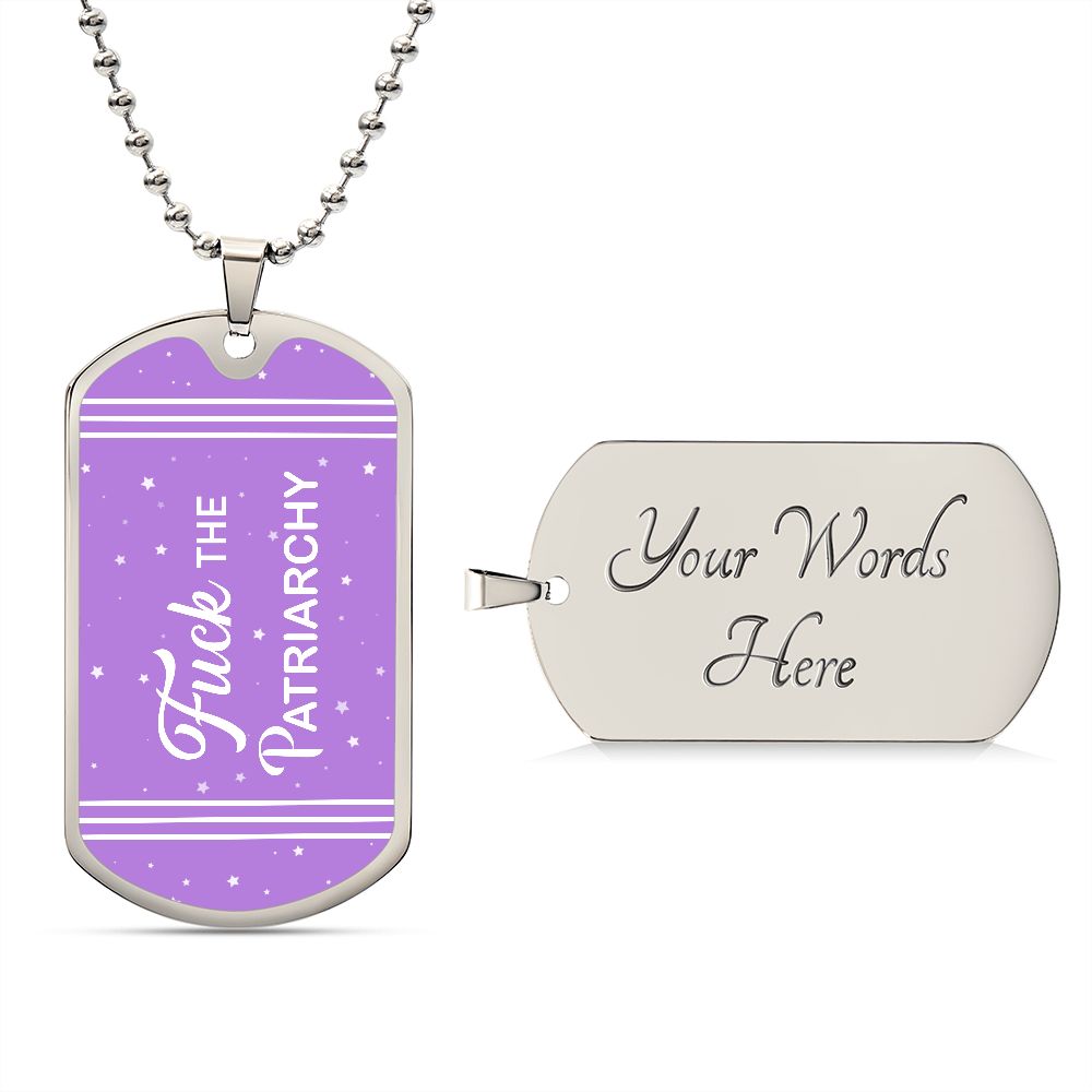 Fuck The Patriarchy Dog ag Necklace