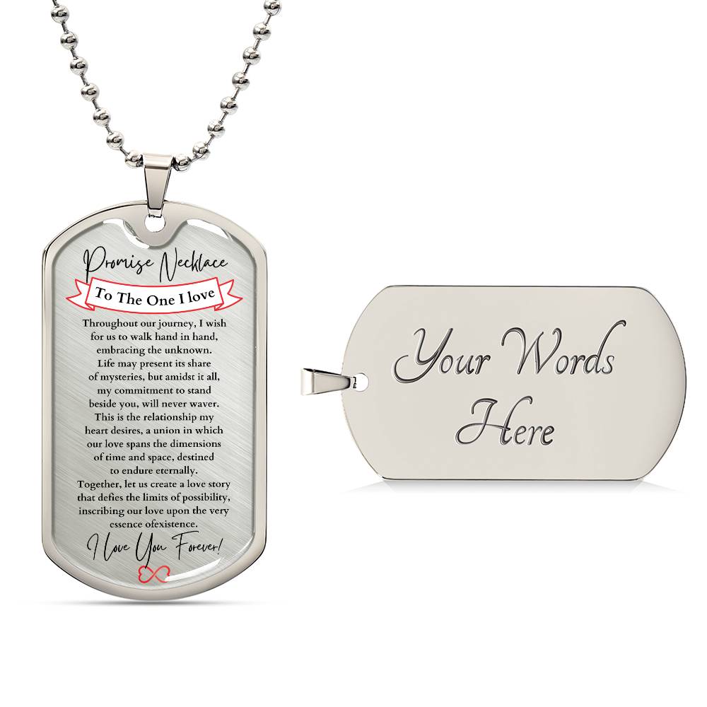 Personalized Promise Necklace Dog Tag for Him