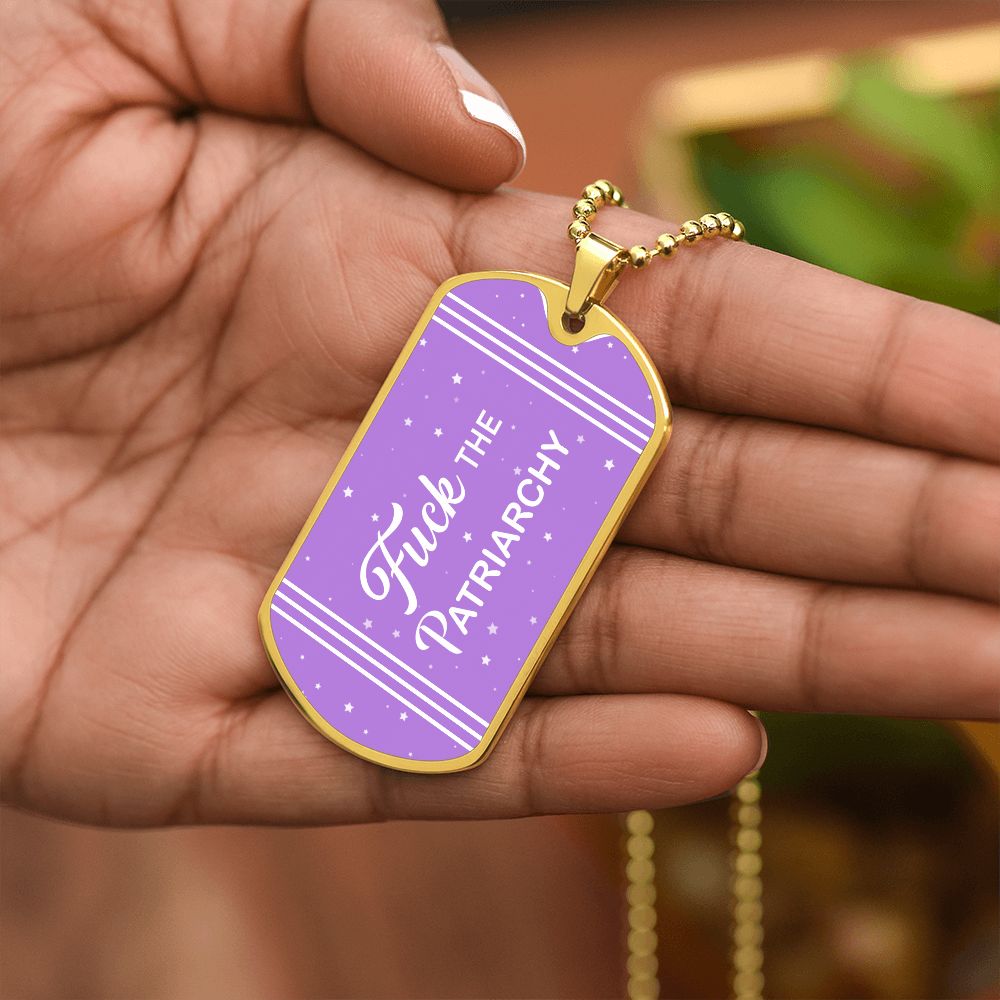 Fuck The Patriarchy Dog ag Necklace