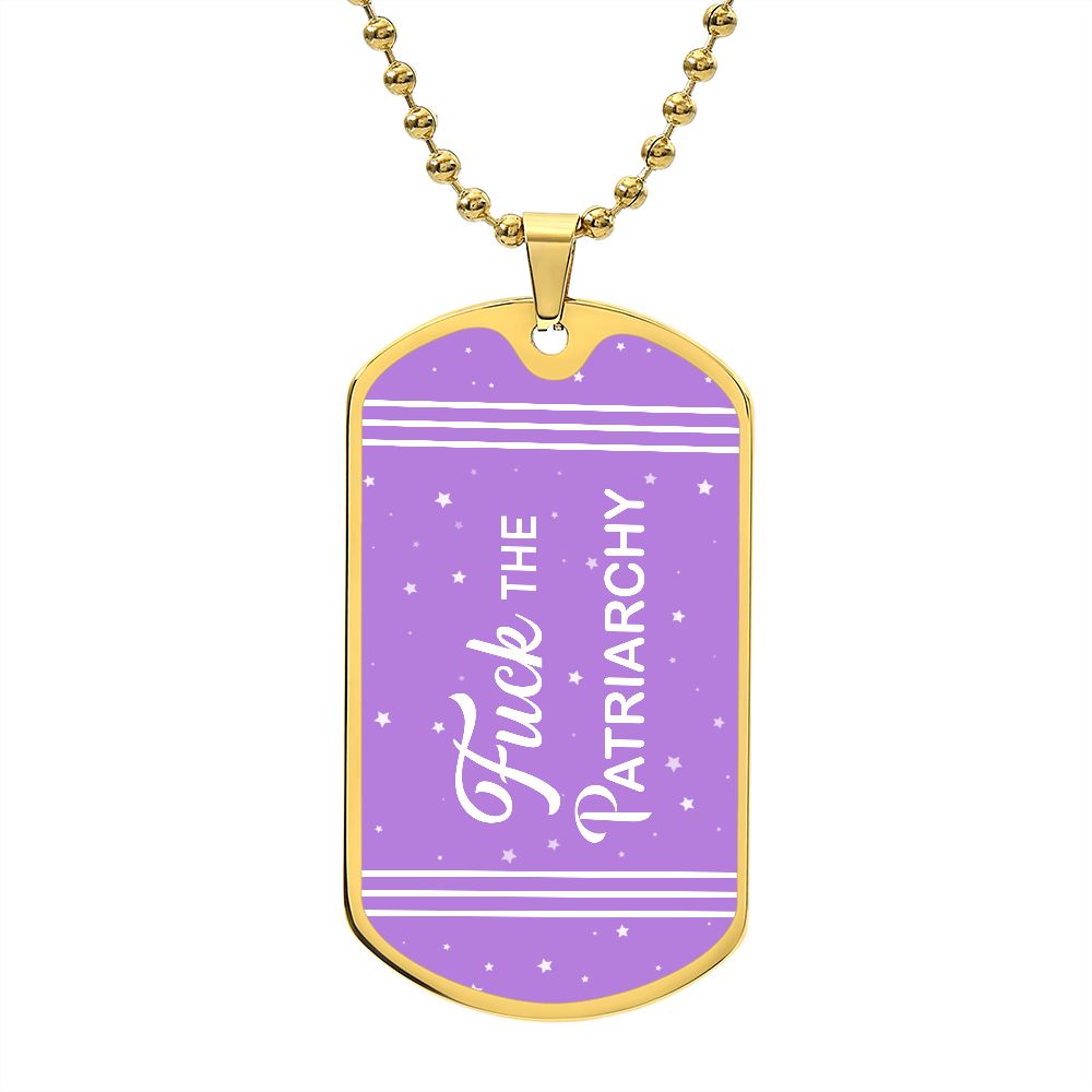 Fuck The Patriarchy Dog ag Necklace