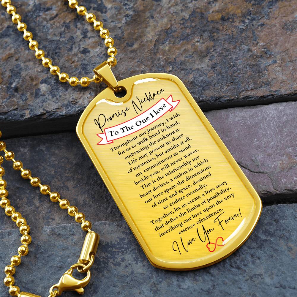 Personalized Promise Necklace Dog Tag for Him