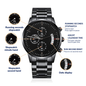 2024 Graduation Engraved Design Black Chronograph Watch From Dad