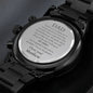 Personalized DAD Engraved Design Black Chronograph Watch