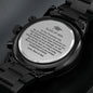 2024 Graduation Engraved Design Black Chronograph Watch From Mom & Dad