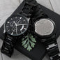 Personalized Stepped Up Dad Engraved Design Black Chronograph Watch