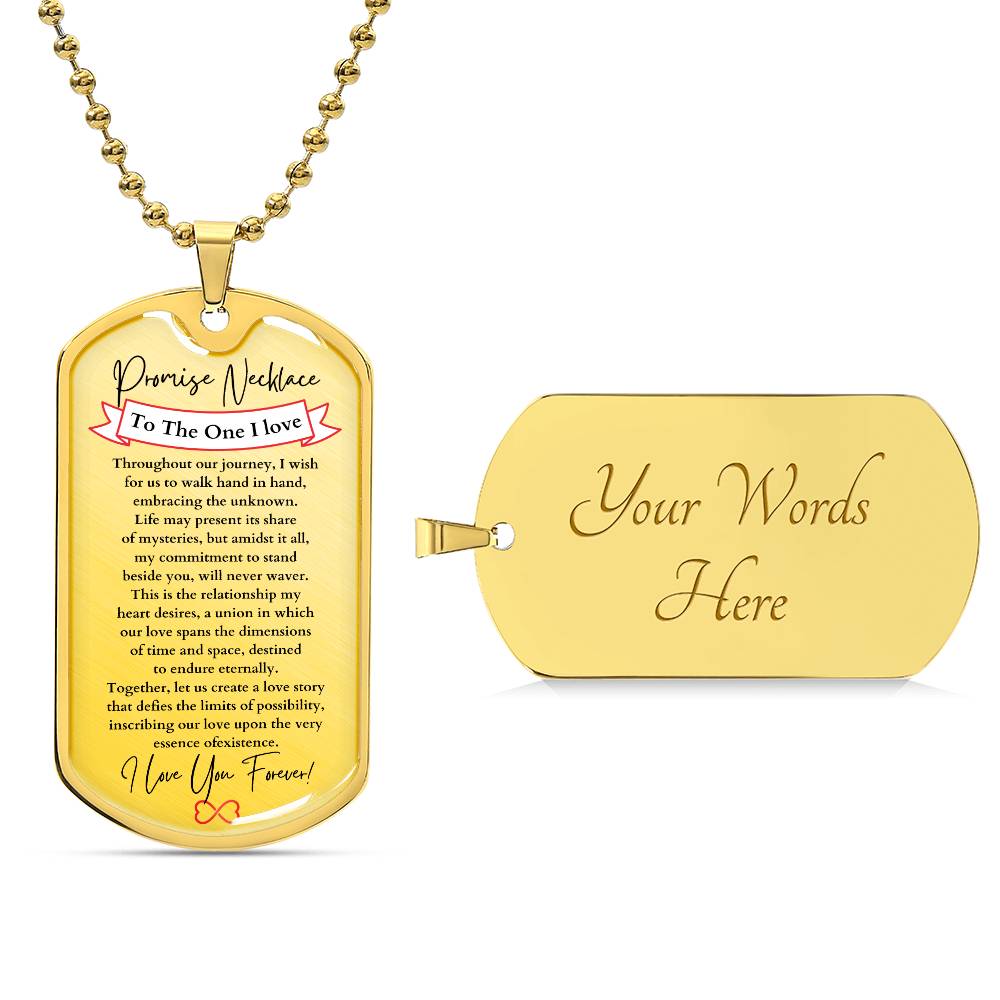 Personalized Promise Necklace Dog Tag for Him