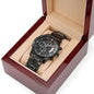 2024 Graduation Engraved Design Black Chronograph Watch From Dad