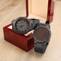 Personalized Stepped Up Dad Engraved Wooden Watch