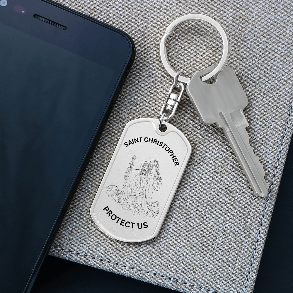 Saint Christopher Protect Us Keychain