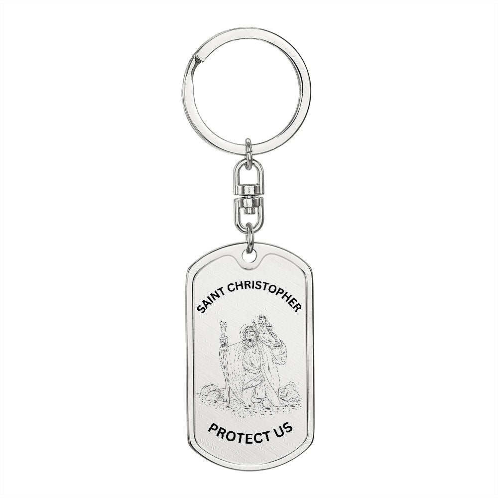 Saint Christopher Protect Us Keychain