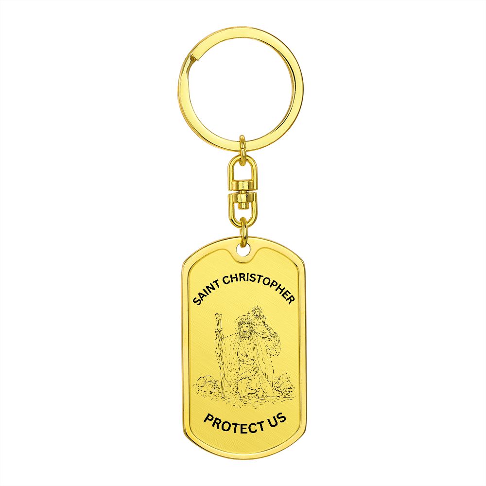 Saint Christopher Protect Us Keychain