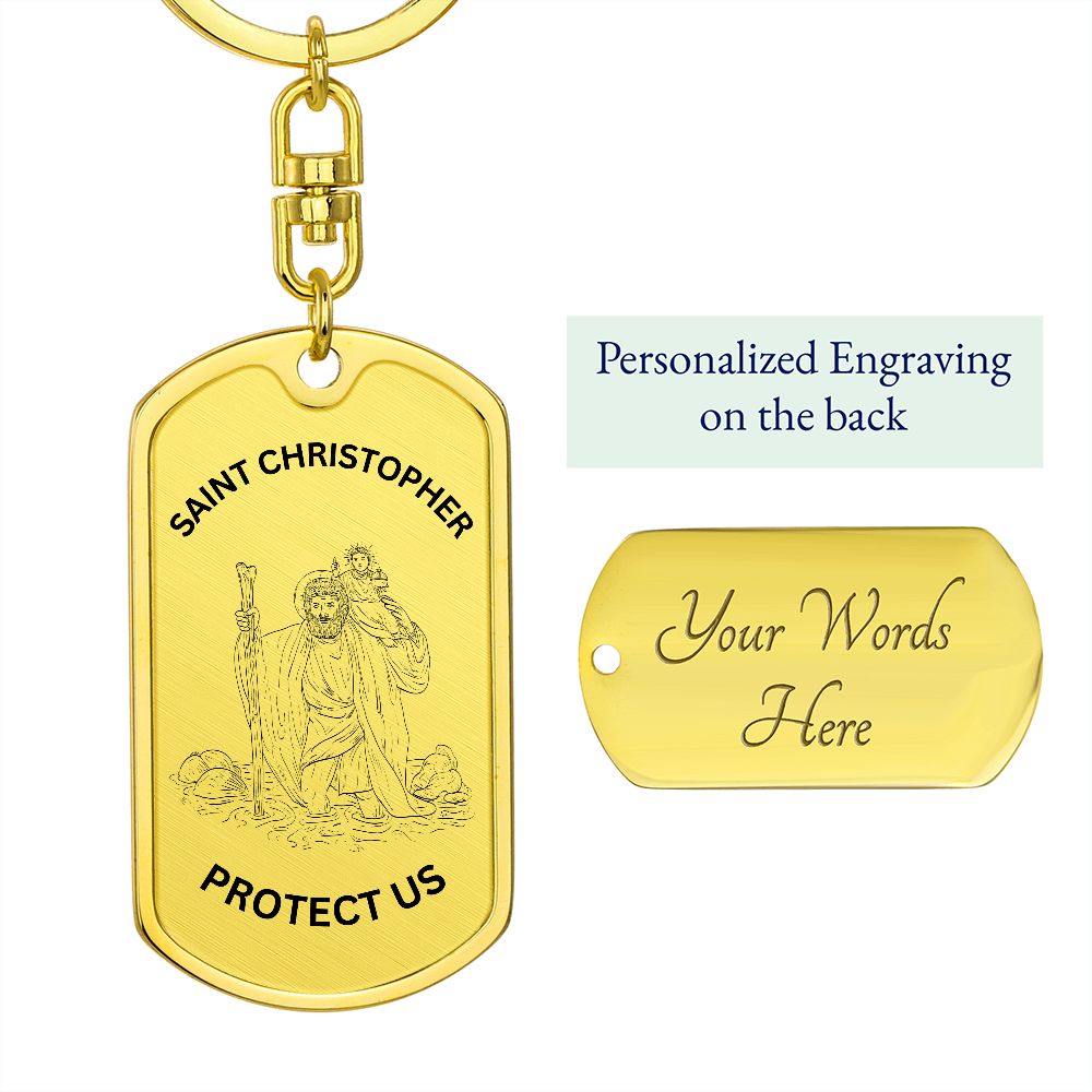 Saint Christopher Protect Us Keychain