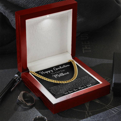 Personalized Graduation To Our Son Cuban Link Chain
