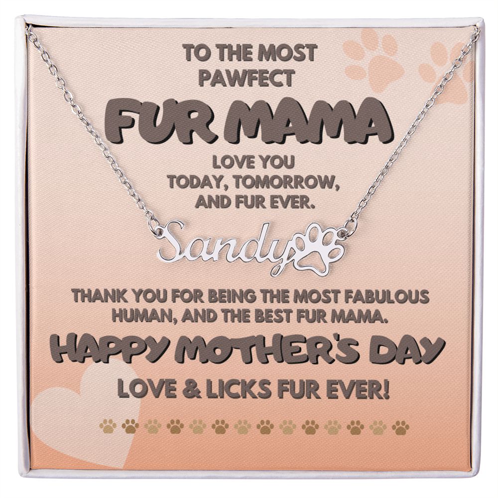 Fur Mama, Paw Name Necklace