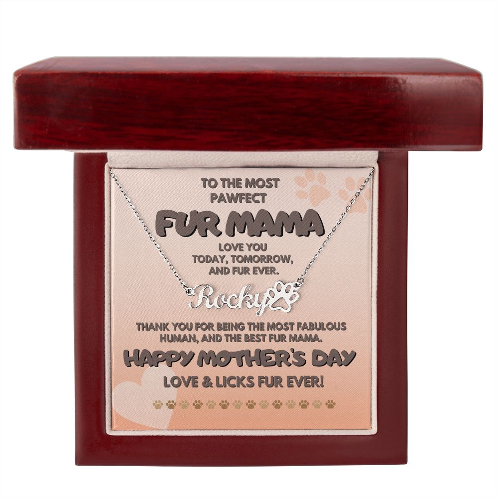 Fur Mama, Paw Name Necklace